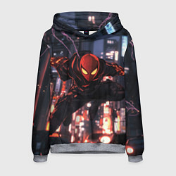 Толстовка-худи мужская Человек паук в черном, цвет: 3D-меланж