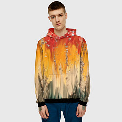 Толстовка-худи мужская Красочная текстура с блестяшками, цвет: 3D-черный — фото 2