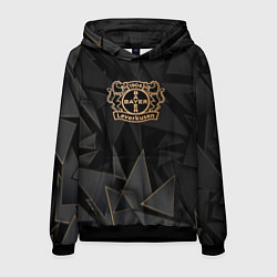 Толстовка-худи мужская Bayer 04 golden poly, цвет: 3D-черный