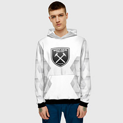 Толстовка-худи мужская West Ham white poly, цвет: 3D-черный — фото 2