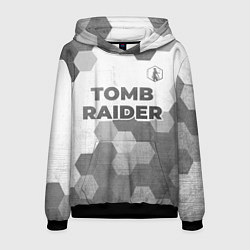 Толстовка-худи мужская Tomb Raider - white gradient посередине, цвет: 3D-черный
