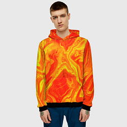 Толстовка-худи мужская Огненный жёлто-красный, цвет: 3D-черный — фото 2