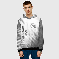 Толстовка-худи мужская Chainsaw Man - white gradient вертикально, цвет: 3D-черный — фото 2