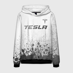 Толстовка-худи мужская Tesla - white gradient посередине, цвет: 3D-черный