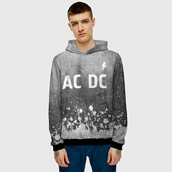 Толстовка-худи мужская AC DC - grey gradient посередине, цвет: 3D-черный — фото 2