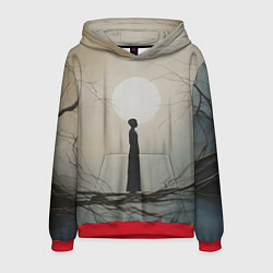 Толстовка-худи мужская Минималистичный сюрреализм, цвет: 3D-красный