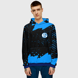 Толстовка-худи мужская Schalke 04 fc blue color, цвет: 3D-синий — фото 2
