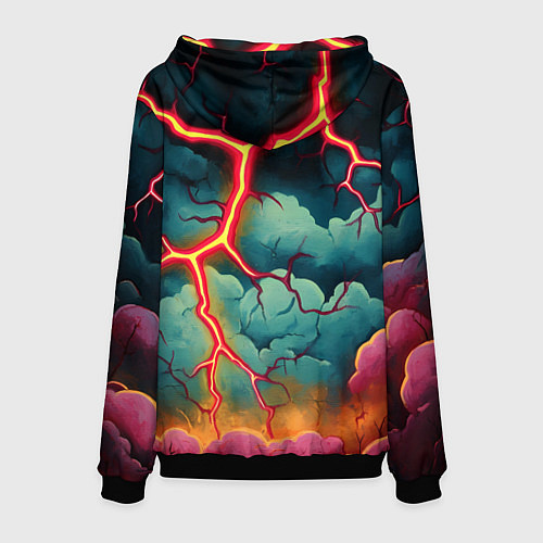 Мужская толстовка Молнии в виде разлома / 3D-Черный – фото 2