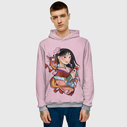 Толстовка-худи мужская Красивая Мулан и Мушу - big pictures, цвет: 3D-меланж — фото 2