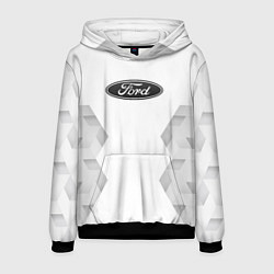 Толстовка-худи мужская Ford white poly, цвет: 3D-черный
