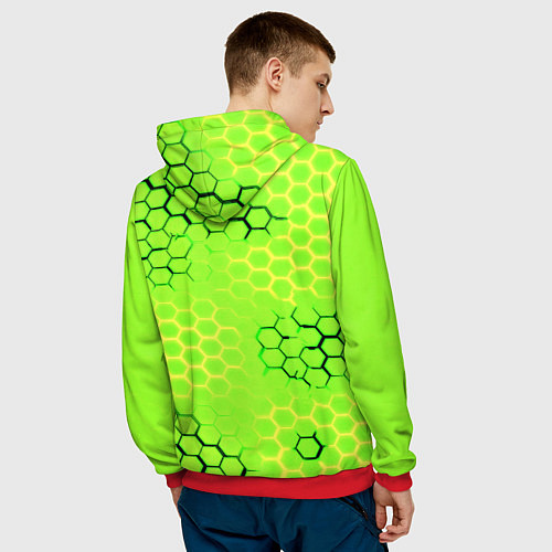 Мужская толстовка Doom кислотные соты лого / 3D-Красный – фото 4