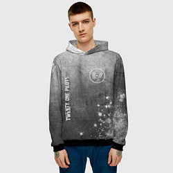 Толстовка-худи мужская Twenty One Pilots - grey gradient вертикально, цвет: 3D-черный — фото 2