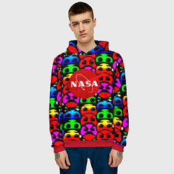 Толстовка-худи мужская NASA smile, цвет: 3D-красный — фото 2