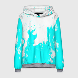 Толстовка-худи мужская Голубой огонь текстура, цвет: 3D-меланж