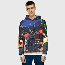 Толстовка-худи мужская Злой Бэтмен в полете, цвет: 3D-белый — фото 2