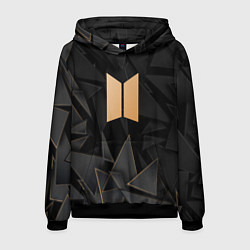 Толстовка-худи мужская BTS golden poly, цвет: 3D-черный