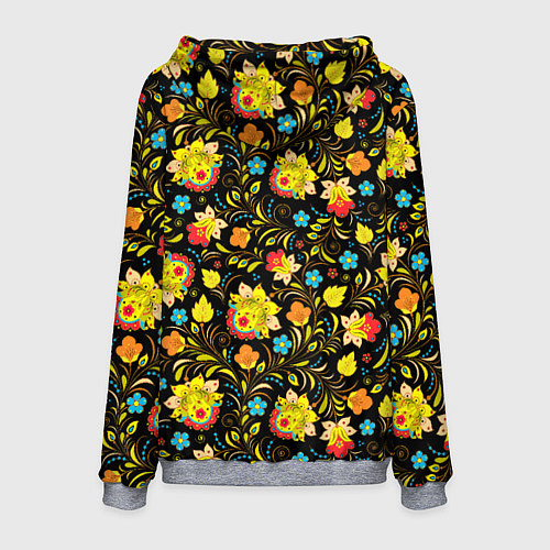 Мужская толстовка Хохлома цветы / 3D-Меланж – фото 2
