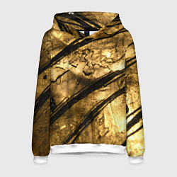 Толстовка-худи мужская Золото с черной текстурой, цвет: 3D-белый