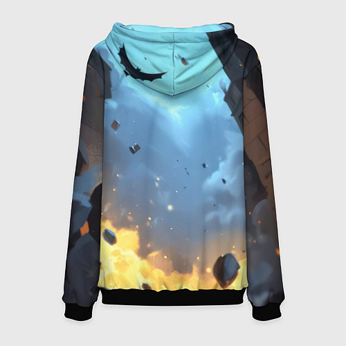 Мужская толстовка Бэтмен в прыжке / 3D-Черный – фото 2