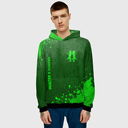 Толстовка-худи мужская Hunter x Hunter - green gradient вертикально, цвет: 3D-черный — фото 2