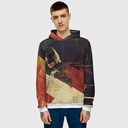 Толстовка-худи мужская Бэтмен ретро стиль, цвет: 3D-белый — фото 2