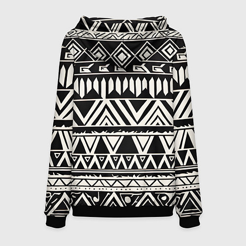 Мужская толстовка Черно белый орнамент в этническом стиле / 3D-Черный – фото 2