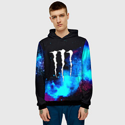 Толстовка-худи мужская Monster energy космос, цвет: 3D-черный — фото 2