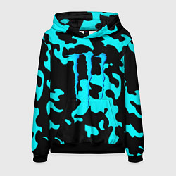 Толстовка-худи мужская Monster energy камуфляж голубой, цвет: 3D-черный
