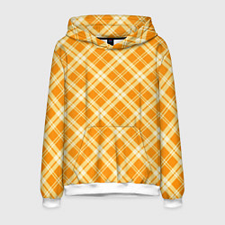 Толстовка-худи мужская Жёлтый крупная клетка, цвет: 3D-белый
