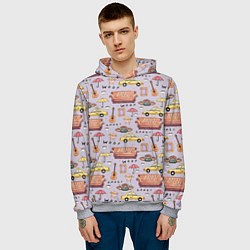 Толстовка-худи мужская Друзья - паттерн, цвет: 3D-меланж — фото 2