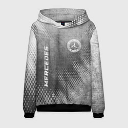 Толстовка-худи мужская Mercedes - grey gradient вертикально, цвет: 3D-черный