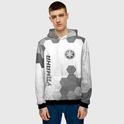 Толстовка-худи мужская Yamaha - white gradient вертикально, цвет: 3D-черный — фото 2