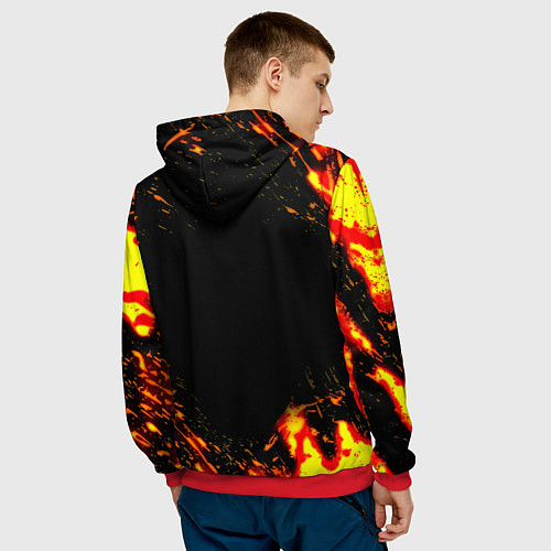 Мужская толстовка BMW огненные краски / 3D-Красный – фото 4