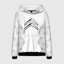 Толстовка-худи мужская Citroen white poly, цвет: 3D-черный