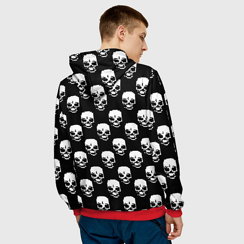 Мужская толстовка AC DC rock skull / 3D-Красный – фото 4