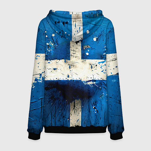 Мужская толстовка Футбольный мяч на синем / 3D-Черный – фото 2