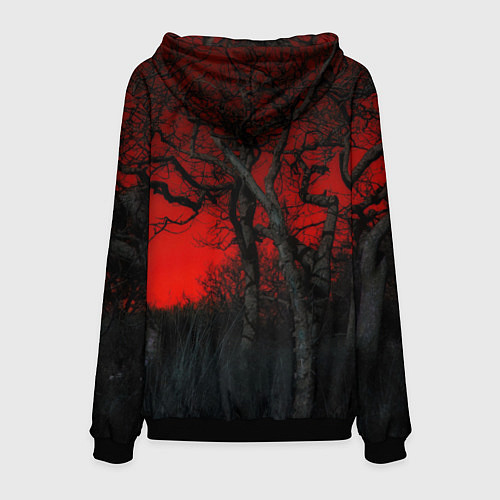 Мужская толстовка Сектор газа красный лес / 3D-Черный – фото 2