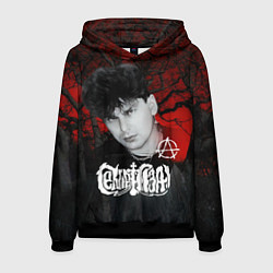 Толстовка-худи мужская Сектор газа красный лес, цвет: 3D-черный