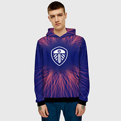 Толстовка-худи мужская Leeds United red energy, цвет: 3D-черный — фото 2
