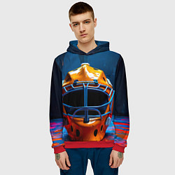 Толстовка-худи мужская Маска голкипера, цвет: 3D-красный — фото 2