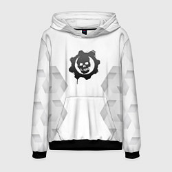 Толстовка-худи мужская Gears of War white poly, цвет: 3D-черный