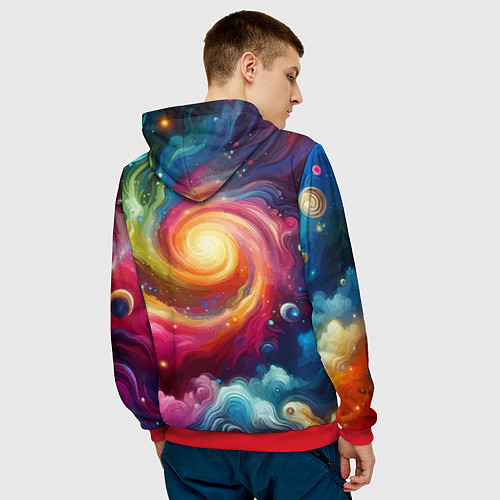 Мужская толстовка Funny dalmatian puppy - ai art / 3D-Красный – фото 4