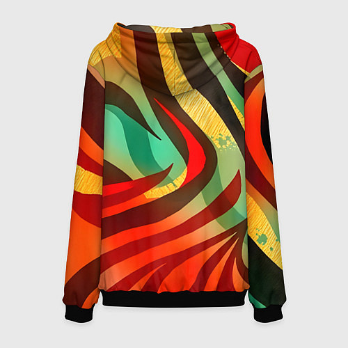 Мужская толстовка Жаркая полосатая абстракция / 3D-Черный – фото 2