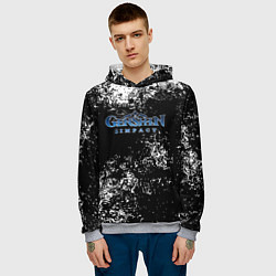 Толстовка-худи мужская Genshin Impact брызги красок, цвет: 3D-меланж — фото 2