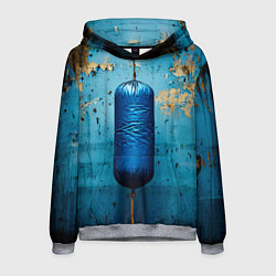 Толстовка-худи мужская Синяя боксерская груша, цвет: 3D-меланж