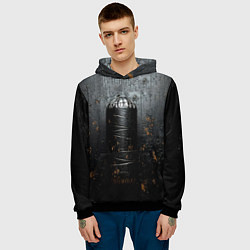 Толстовка-худи мужская Черная боксерская груша, цвет: 3D-черный — фото 2
