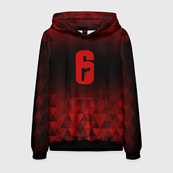 Толстовка-худи мужская Rainbow Six red poly, цвет: 3D-черный