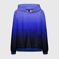 Толстовка-худи мужская Градиент индиго из синего в чёрный, цвет: 3D-синий