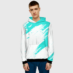 Толстовка-худи мужская Color white light blue, цвет: 3D-черный — фото 2