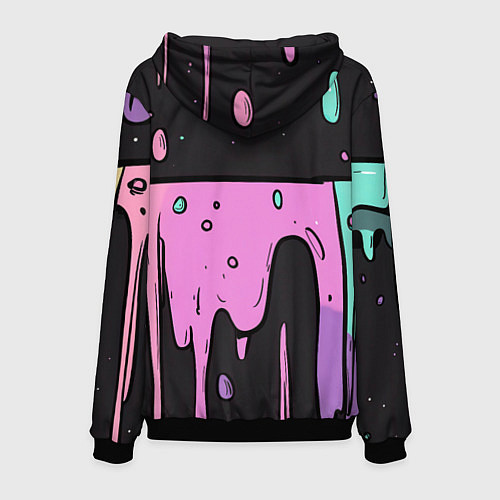 Мужская толстовка Стекающая краска текстура / 3D-Черный – фото 2